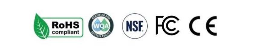 Certificaciones RoHS, WQA, NSF, FCC y CE